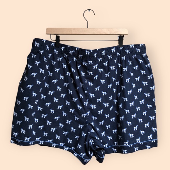 L.L.Bean Cotton Navy Blue Dog Patterned Pajamas Set Shirt & Shorts Women’s 2X - Picture 12 of 15